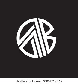 AB circle letter logo design with white color. AB creative vector logo design.	
