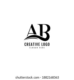 AB Combination text logotype. Minimalist letter concept. Typography for Company and Business Logo.