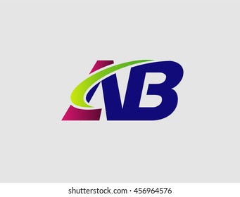 AB company group linked letter logo
