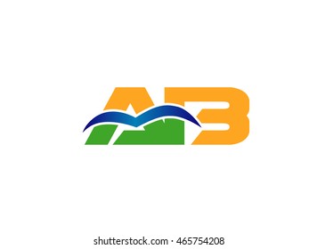 AB company group linked letter logo
