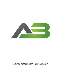 AB company linked letter logo green