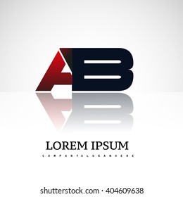 AB company linked letter logo icon red and black