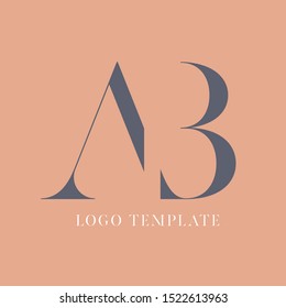 AB company logo. Monogram design. Letters A and B.