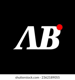 AB company name initial letters illustration fictional icon.