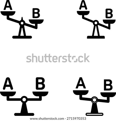 AB Comparison Balance Scale Icons Set