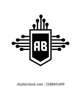  AB creative circle letter logo concept. AB letter design.
