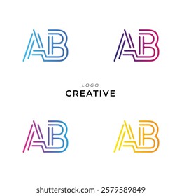 AB Creative Latter Logo Design. Monogram Design. By Custom Branding Logo. Creative Logo Design. Vector illustration. Modern Design. Logo Template.