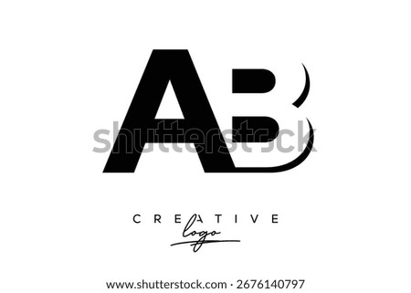AB Creative Minimalist Negative Space Latter Logo with Modern Monogram for Branding and Business Lettermark Logo with Initial Letters Logo Design for Branding.