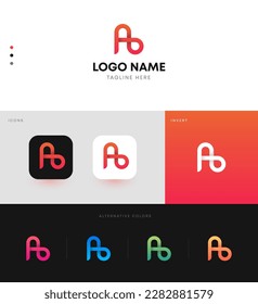 AB Creative Monogram Logo Design. Initials A and B. BA Vector Logo 