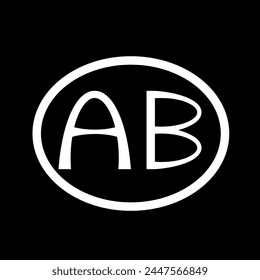 ab custom letter logo design in a circle.