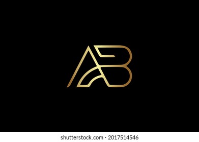 AB elegant logo with initials for company -vector
