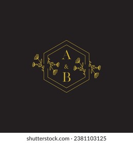 Das elegante Hochzeitslogo von AB in hochwertigem professionellem Design, das in allen Printmedien gut gedruckt wird