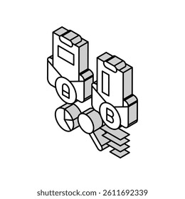 ab email split test marketing isometric icon vector. ab email split test marketing sign. isolated symbol illustration