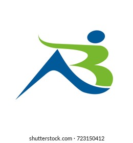 AB figure letter logo design vector