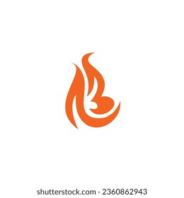 AB Fire Logo Design. Bonfire Vector