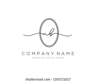 AB handwriting initial  logo vector