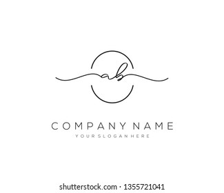 AB handwriting initial  logo vector
