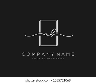 AB handwriting initial  logo vector