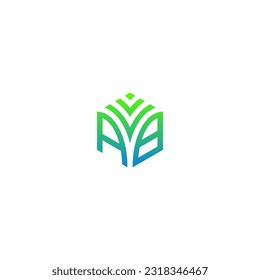 AB hexagon logo design, develop, natural, organic, finance logo, real estate, suitable for your company.