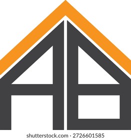 AB house logo design. AB logo design. BA logo design