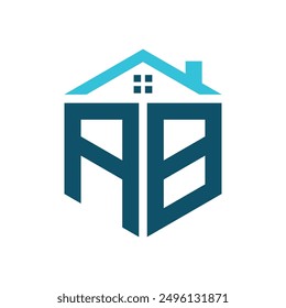 AB House Logo Design Template. Letter AB Logo for Real Estate, Construction or any House Related Business