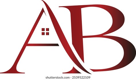 AB House Logo Design Template. Letter AB Logo for Real Estate, Construction or any House Related Business 'AB  letter  logo design for company, brand, business