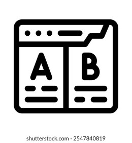 ab icon with style outline