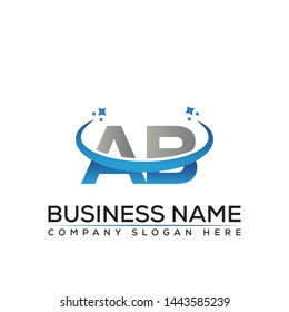 AB Initial branding letter logo. Banking, finance, accounting, capital, construction, technology, corporate; industry modern minimalist creative Vector logo Design template