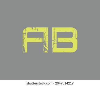 AB initial brush letter logo design