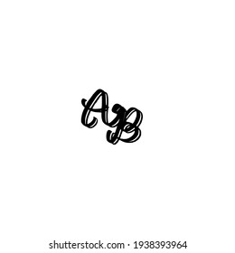 AB initial handwriting logo for identity
