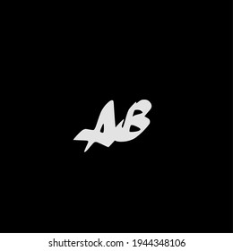AB initial handwriting logo for identity