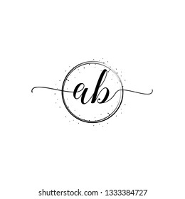 AB  Initial Handwriting logo template vector