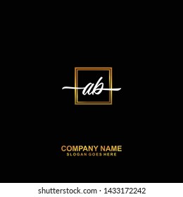 AB Initial handwriting logo template vector