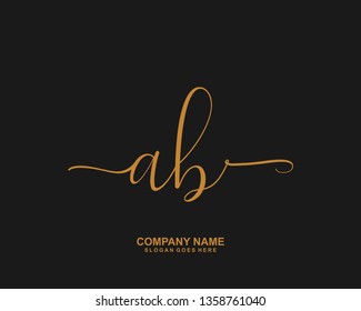 AB Initial handwriting logo vector