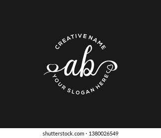 AB Initial handwriting logo vector