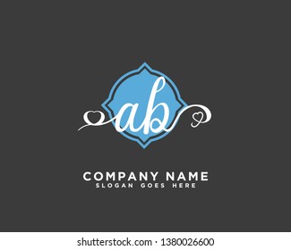 AB Initial handwriting logo vector