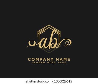 AB Initial handwriting logo vector