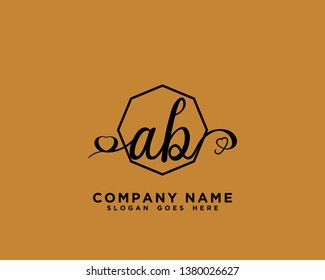 AB Initial handwriting logo vector