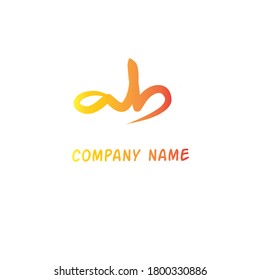 ab Initial handwriting logo vector
