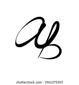 aB initial handwritten logo for identity