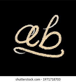 ab initial handwritten logo for identity