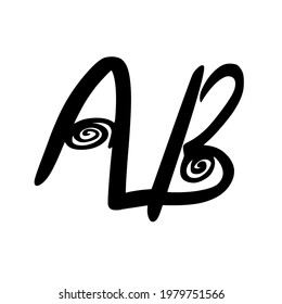 AB initial handwritten logo for identity
