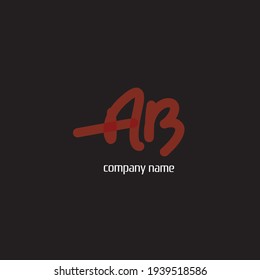 ab initial isolated black graphic creative branding draw art element for identity