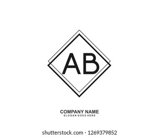 AB Initial letter geometric logo vector