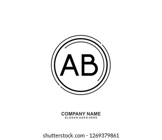 AB Initial letter geometric logo vector