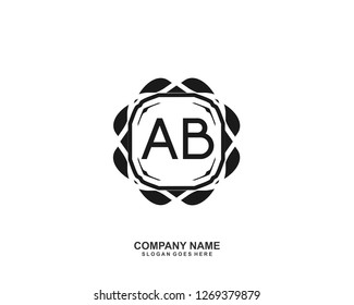 AB Initial letter geometric logo vector