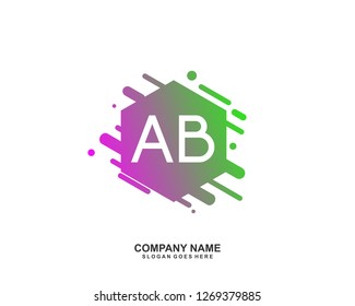 AB Initial letter geometric logo vector
