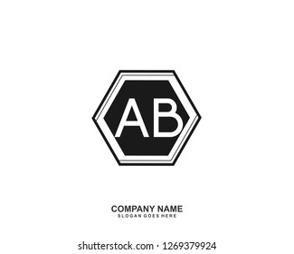 AB Initial letter geometric logo vector