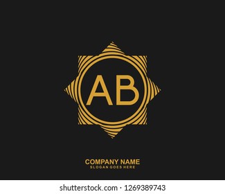AB Initial letter geometric logo vector