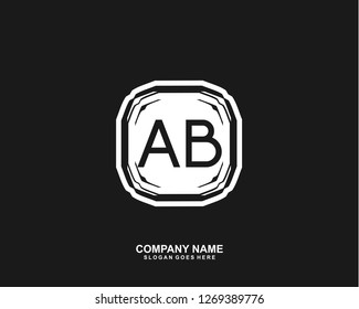 AB Initial letter geometric logo vector